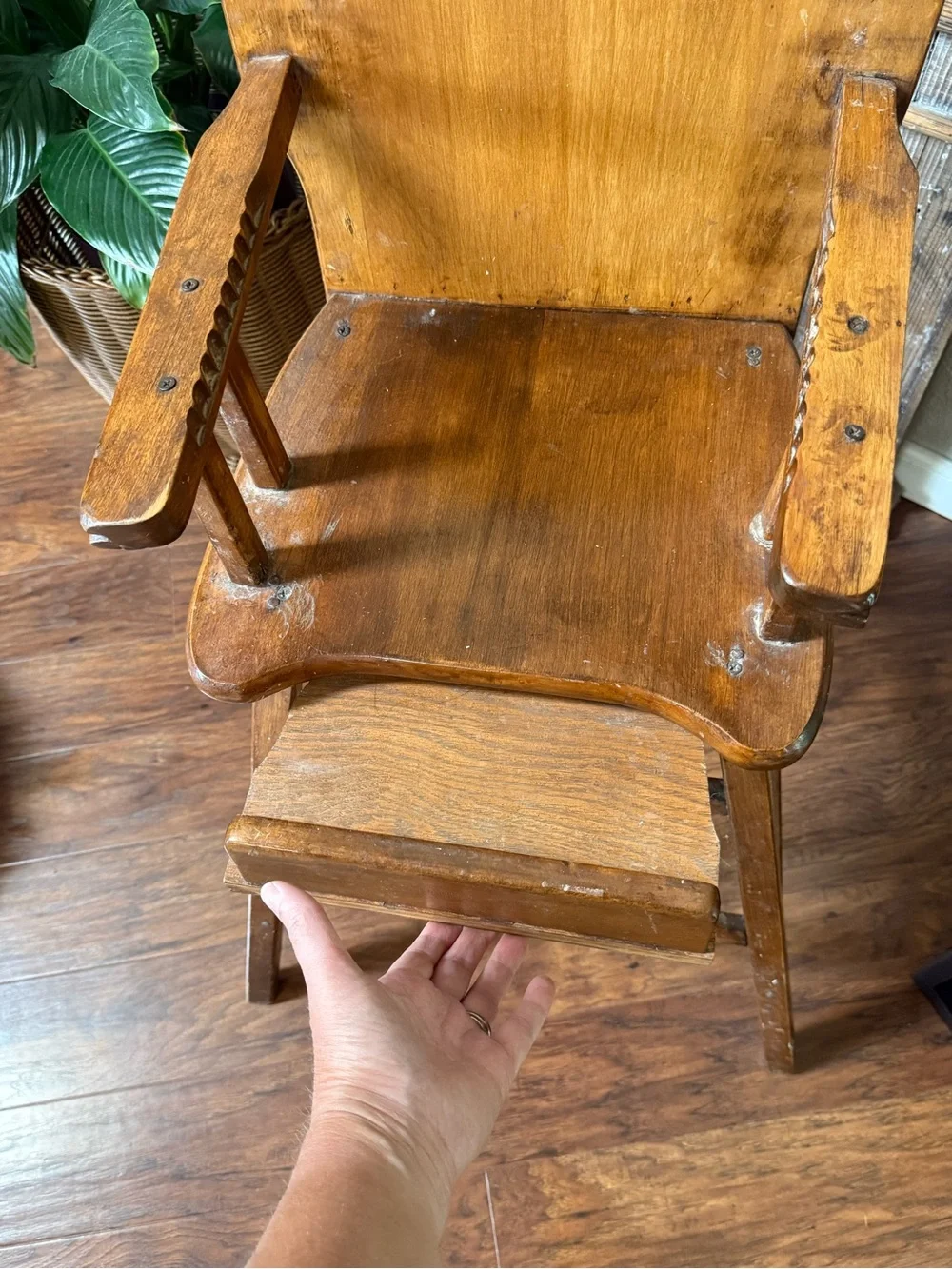 Antique Vintage Wooden High Chair